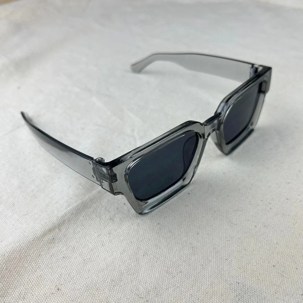 Surfer style black squared sunglasses y2k cyber grunge techno